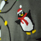 Suéter de Navidad de Luces LED para Familia Gris con Pingüinos Detalle Navidad
