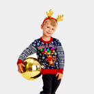 Suéter de Navidad de Luces LED para Familia Jingle Bells Niño