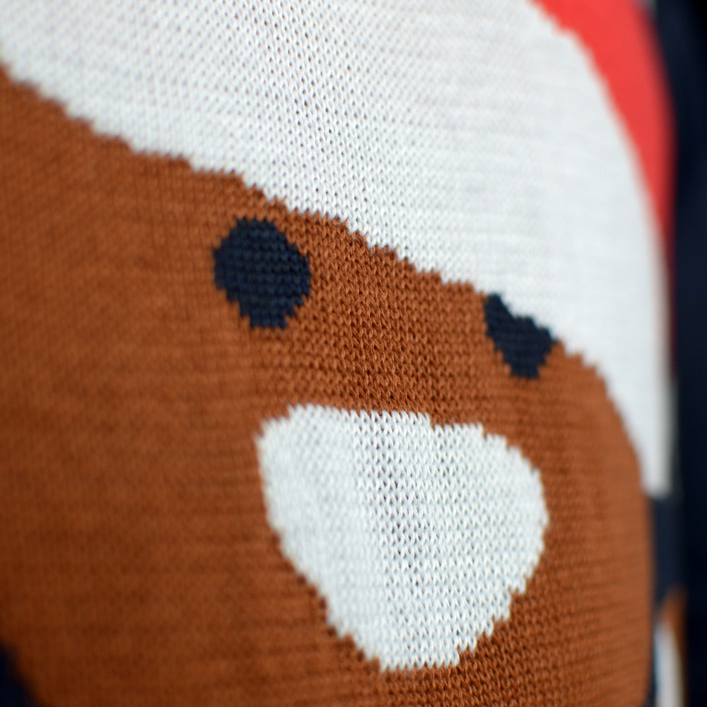 Suéter de Navidad para Familia Azul Gingerbread detalle