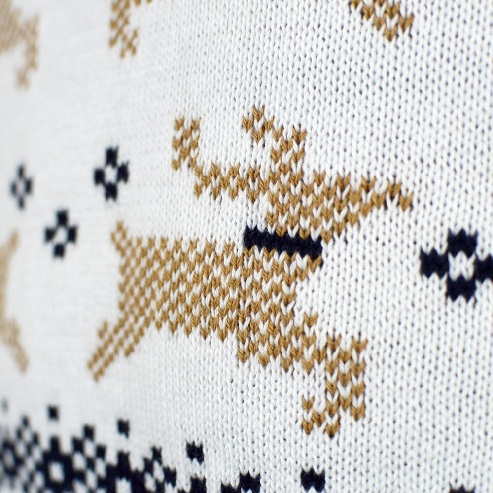 Suéter de Navidad para Familia Elegante Blanco Alaska renos