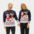 Suéter de Navidad Familia Pareja Papá Noel Reno Rudolph Algodón Orgánico
