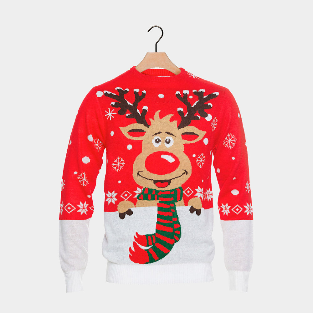 Suéter de Navidad Familia Reno Bufanda Algodón Orgánico
