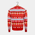 Suéter de Navidad Familia Algodón Orgánico Rojo Muñecos de Nieve Cenefas 