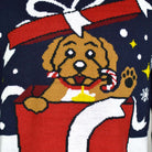 Suéter de Navidad para Familia Feliz Navidog Detalle