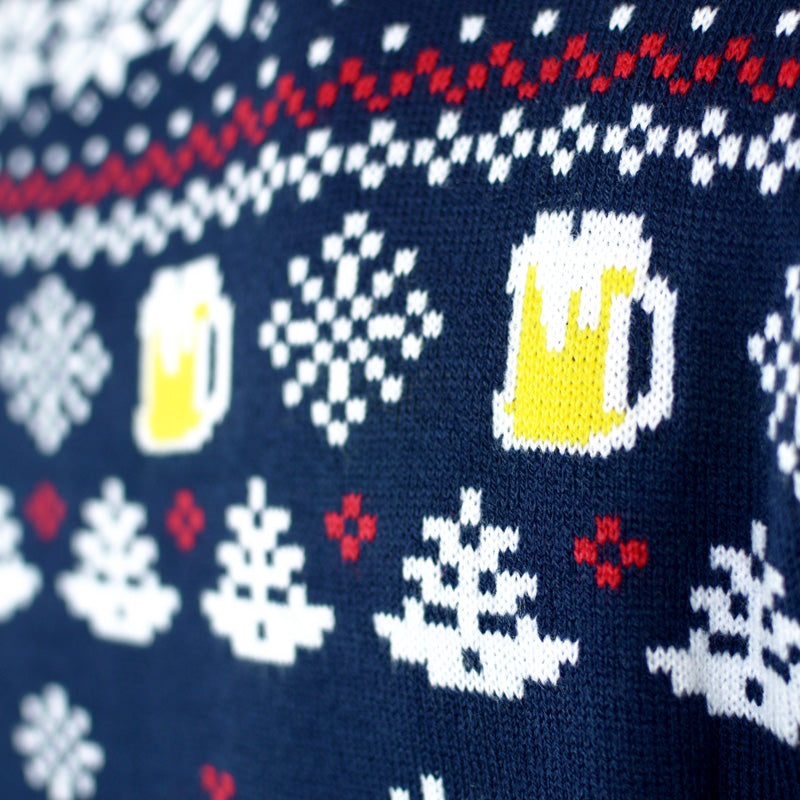 Suéter de Navidad para Hombre Beer Pocket 3D detalle