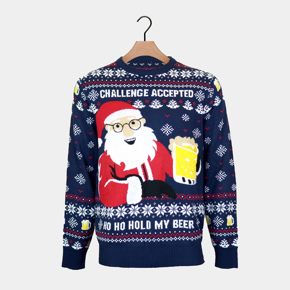 Suéter de Navidad para Hombre Beer Pocket 3D