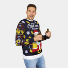 Suéter de Navidad con Luces LED Hombre Mujer Santa con Cerveza
