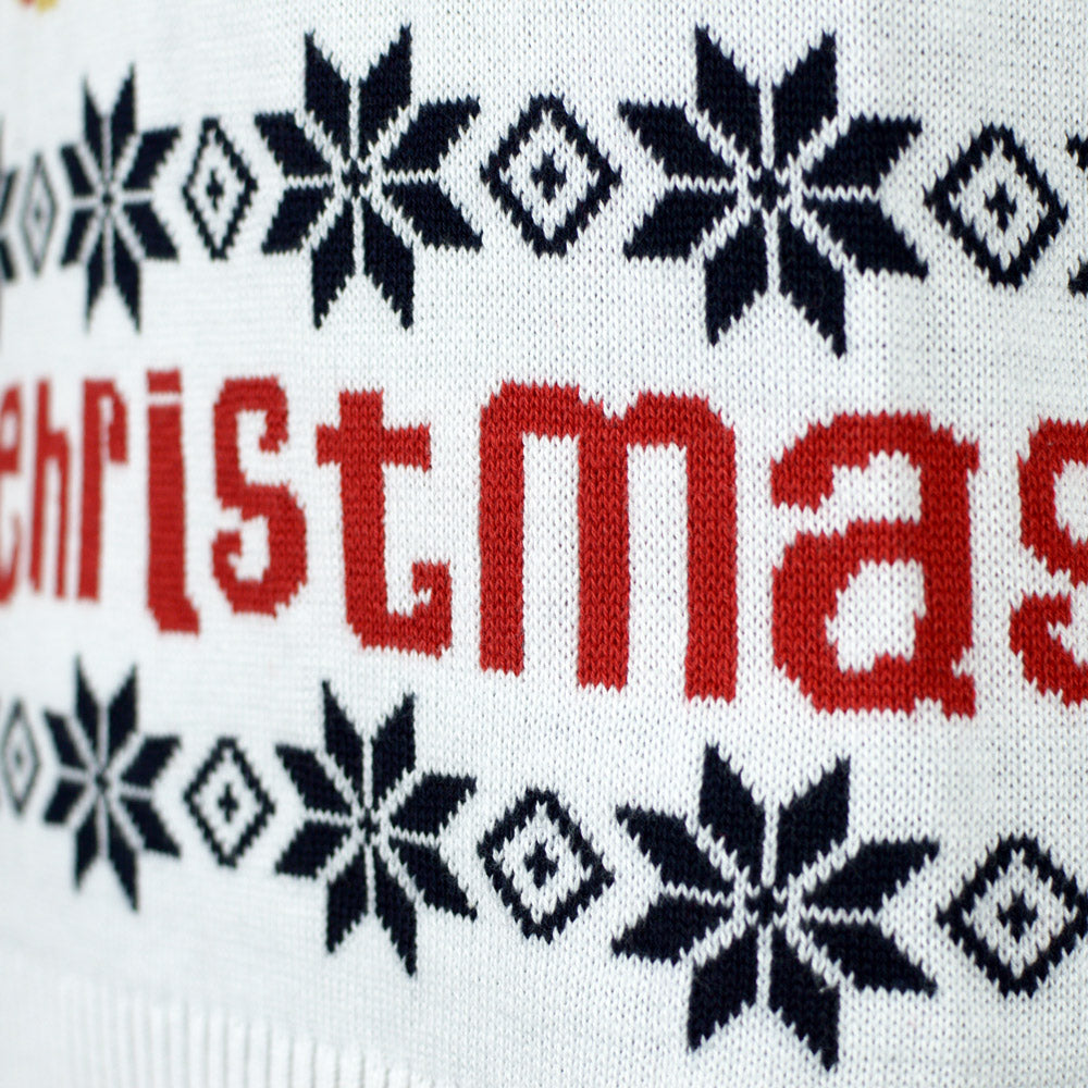 Suéter de Navidad Hombre Papá Noel Reno Rudolph Algodón Orgánico Azul 
