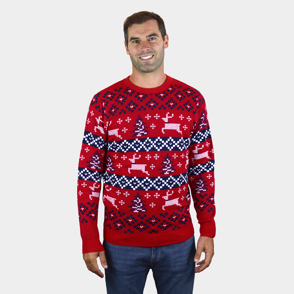 Suéter de Navidad Hombre Rojo Canadá