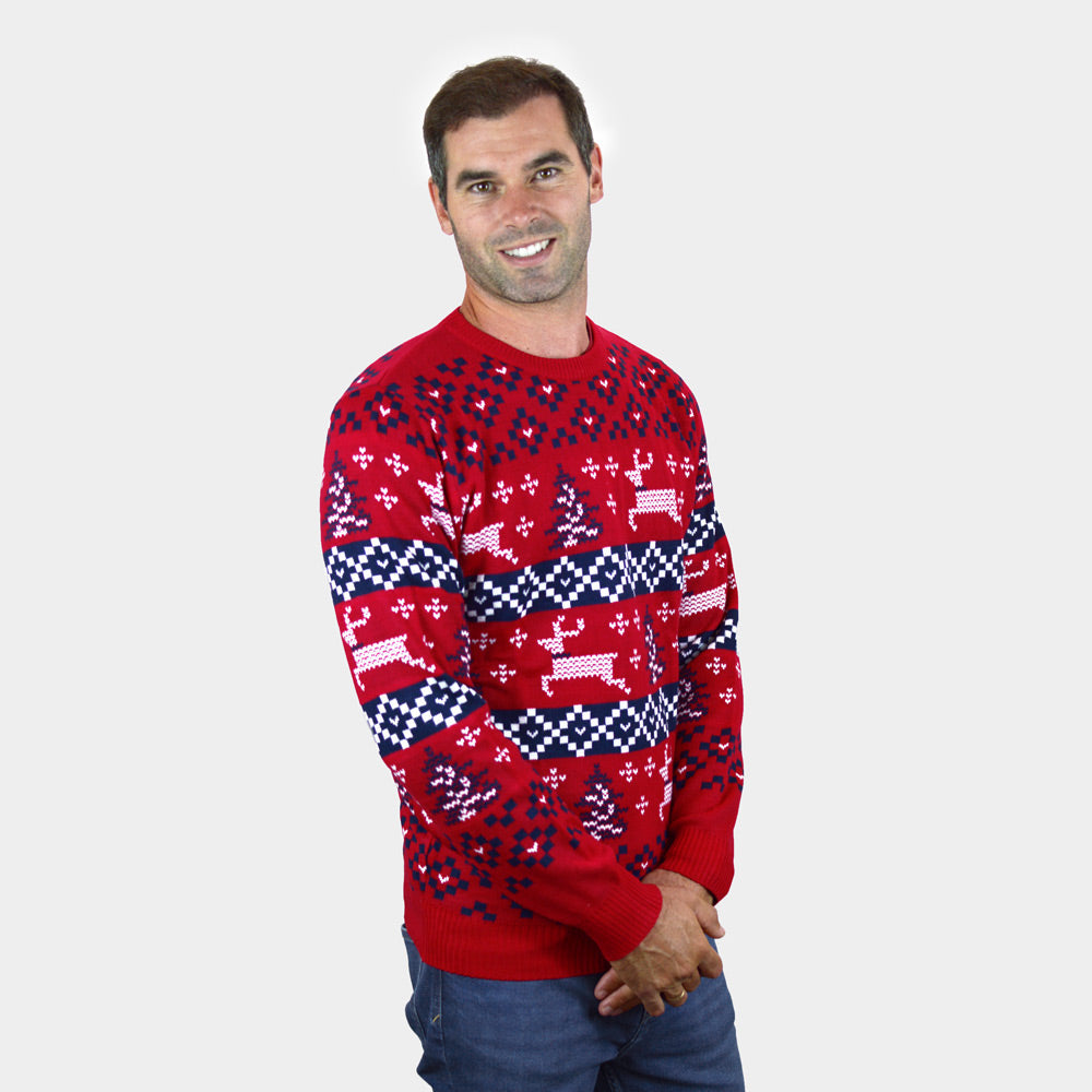 Suéter de Navidad Rojo Canadá para hombre