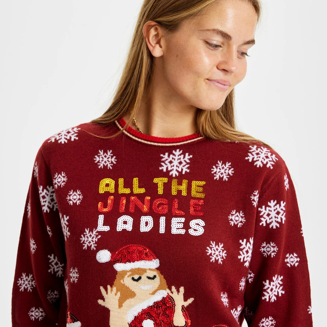 Suéter de Navidad Jingles Ladies para Mujer Lentejuelas
