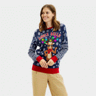Suéter de Navidad Luces LED Mujer Jingle Bells


