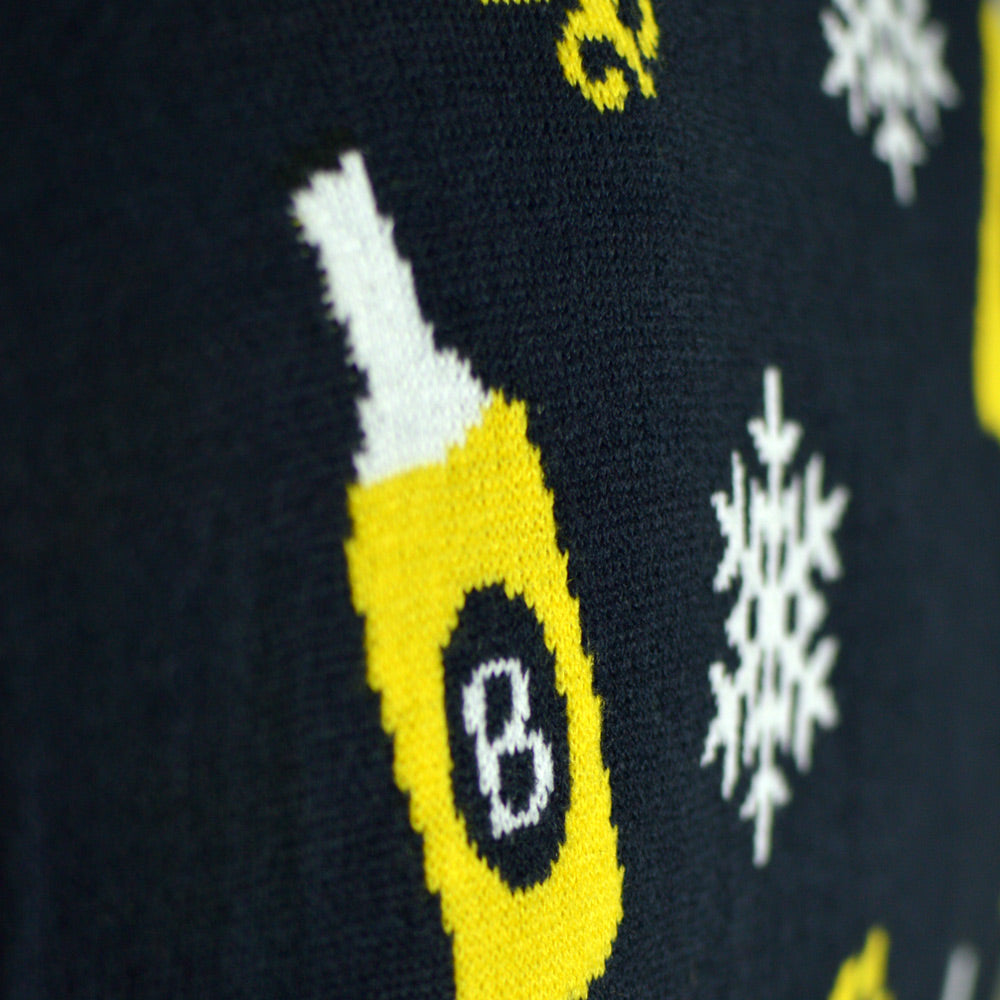 Suéter de Navidad con Luces LED para Hombre Santa con Cerveza Detalle Botella