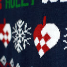 Suéter de Navidad para Mujer Cárdigan Azul y Rojo Corazón
