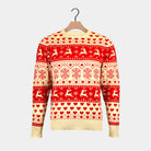 Suéter de Navidad Mujer Corazones Beige Algodón Orgánico Rojos 