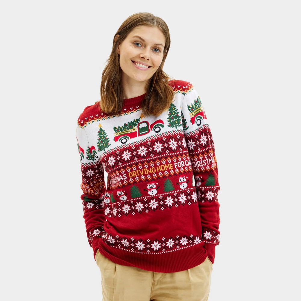 Suéter de Navidad para Mujer Driving Home
