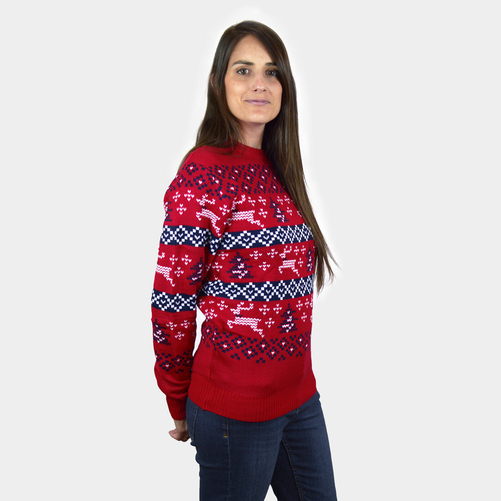 Suéter de Navidad Mujer Niña y Niño Rojo Canadá
