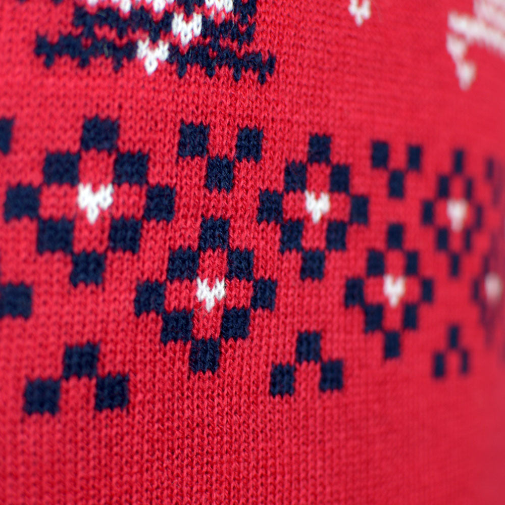 Suéter de Navidad para Mujer Rojo Canadá detalle