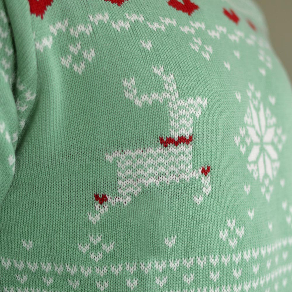 Suéter de Navidad para Mujer Verde Sweet Christmas Detalle Reno