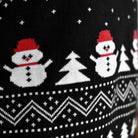 Suéter de Navidad Negro detalle Árboles, Muñecos y Papá Noel