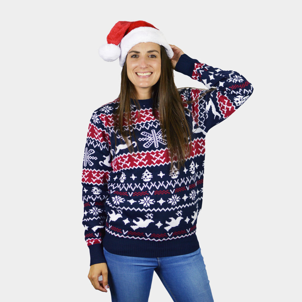 Suéter de Navidad Mujer Niña y Niño Renos y Motivos Navideños
