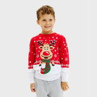 Suéter de Navidad Niño Reno Bufanda Algodón Orgánico
