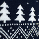 Suéter de Navidad para Familia con Árboles, Muñecos y Papá Noel detalle nieve