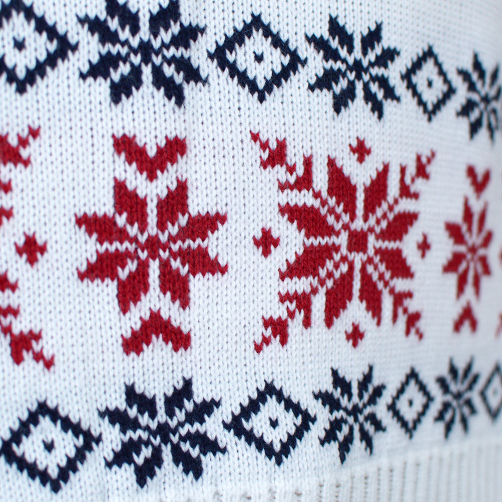 Suéter de Navidad para Familia Azul Claro con Reno y Nieve Detalle Nieve