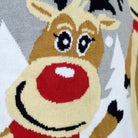 Suéter de Navidad para Familia Gris con Renas Cute Detalle