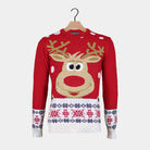 Suéter de Navidad para Familia Rojo con Reno Rudolph