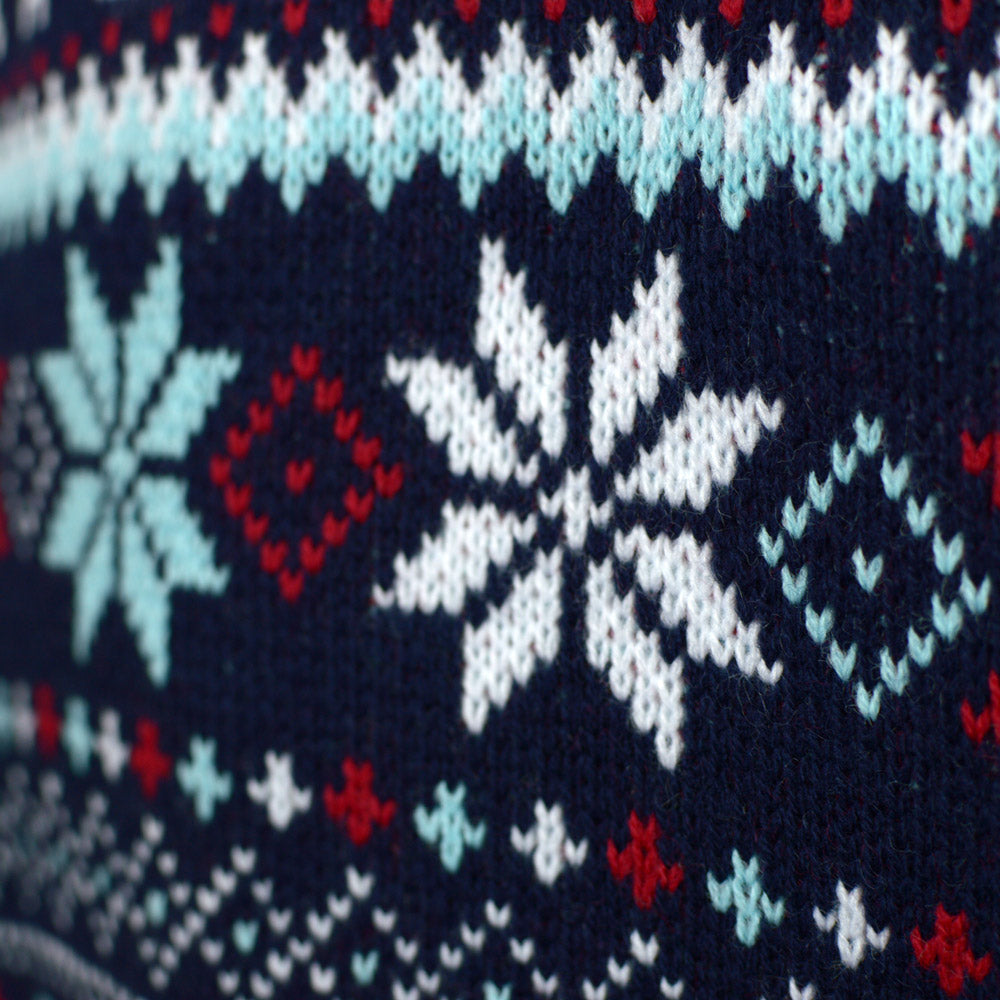 Suéter de Navidad para Hombre Azul Merry Christmas Detalle Nieve