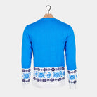 sueter de Navidad para Hombre Azul con Reno Patinando Espalda