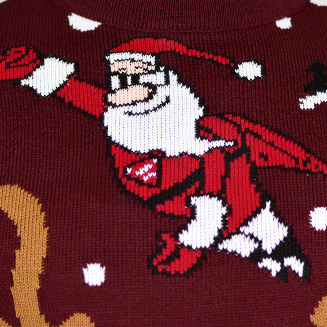 sueter de Navidad para Hombre Reno Batman Papá Noel Superman Detalle