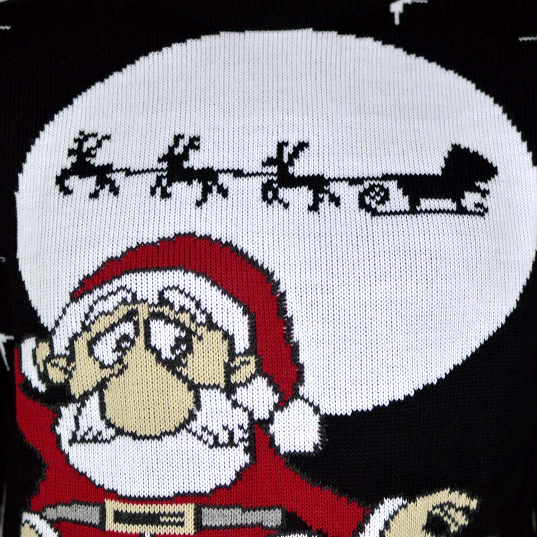 sueter de Navidad para Hombre Santa Descargando Detalle