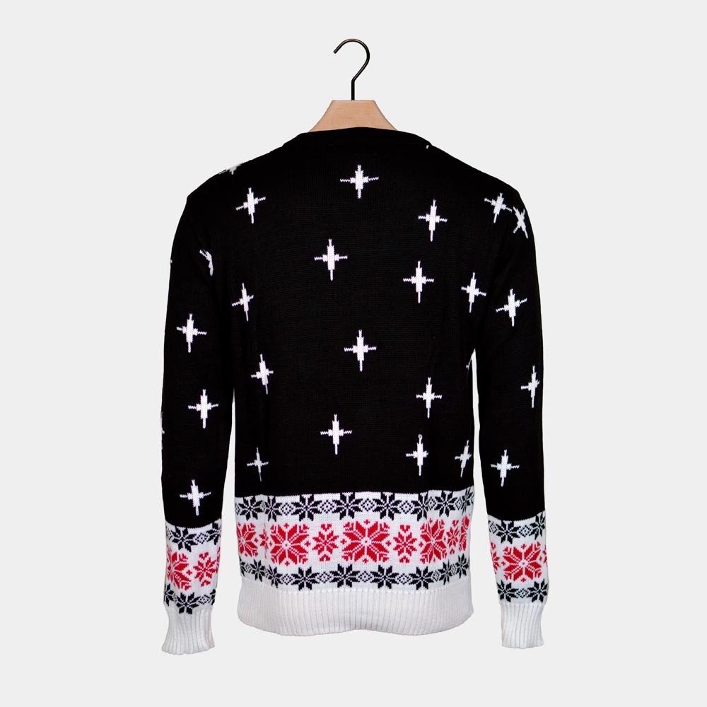 sueter de Navidad para Hombre Santa Descargando Espald