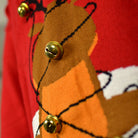 Suéter de Navidad para Mujer Jingle Bells Suck Rojo Cascabeles 3D Detalle Espalda