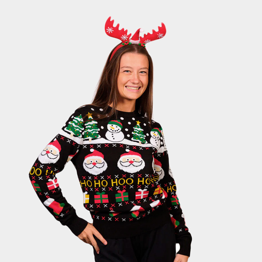 Suéter de Navidad Mujer Santa, Regalos y Muñecos Algodón Orgánico