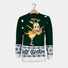 sueter de Navidad para Mujer Verde con Reno Patinando