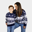 Suéter de Navidad para Niña y Niño Azul Polo Norte familia