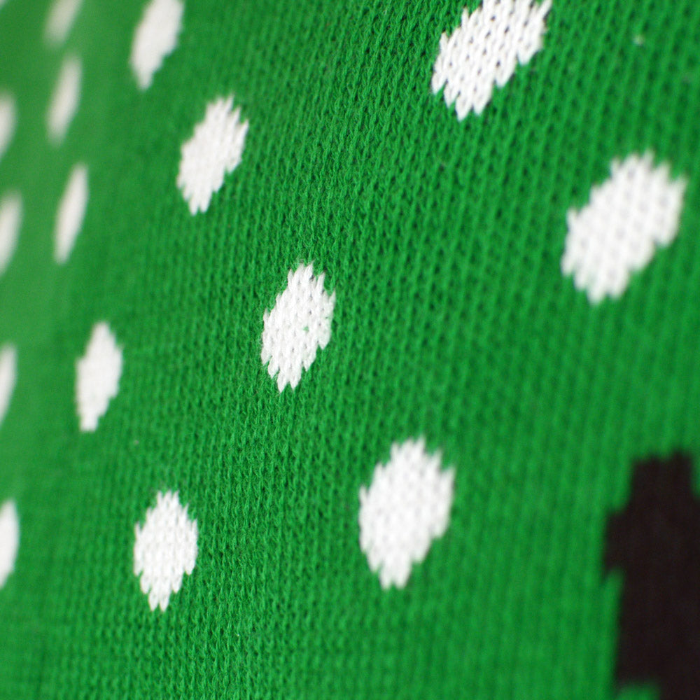 Suéter de Navidad para Niña y Niño Verde Reno con Gorro en 3D Detalle Cuerno