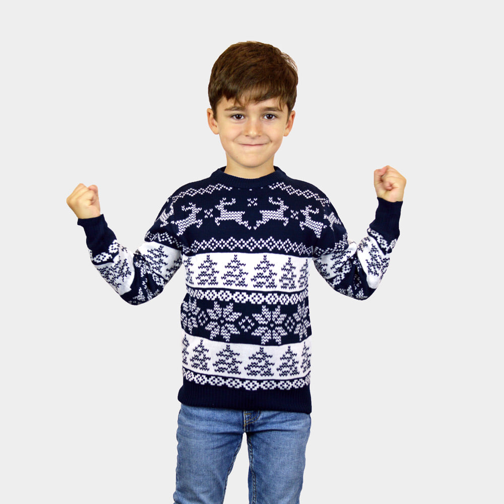 Suéter de Navidad para Niño Azul Polo Norte