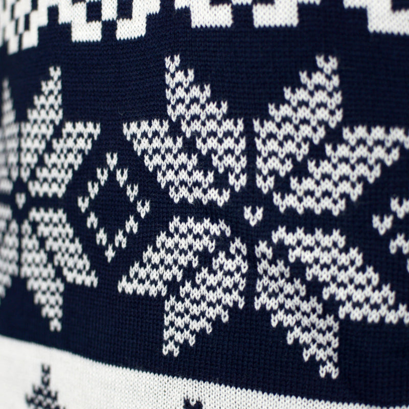 Suéter de Navidad Parejas Azul Polo Norte detalle