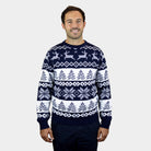 Suéter de Navidad Parejas Azul Polo Norte hombre