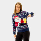 Suéter de Navidad Parejas Beer Pocket 3D mujer