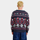 Suéter de Navidad de Parejas Cárdigan Azul Hombre Estrellas Polares
