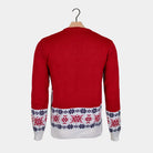 sueter de Navidad Parejas con Reno Patinando Rojo Espalda