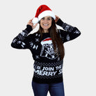 Suéter de Navidad Parejas Join The Merry Side mujer