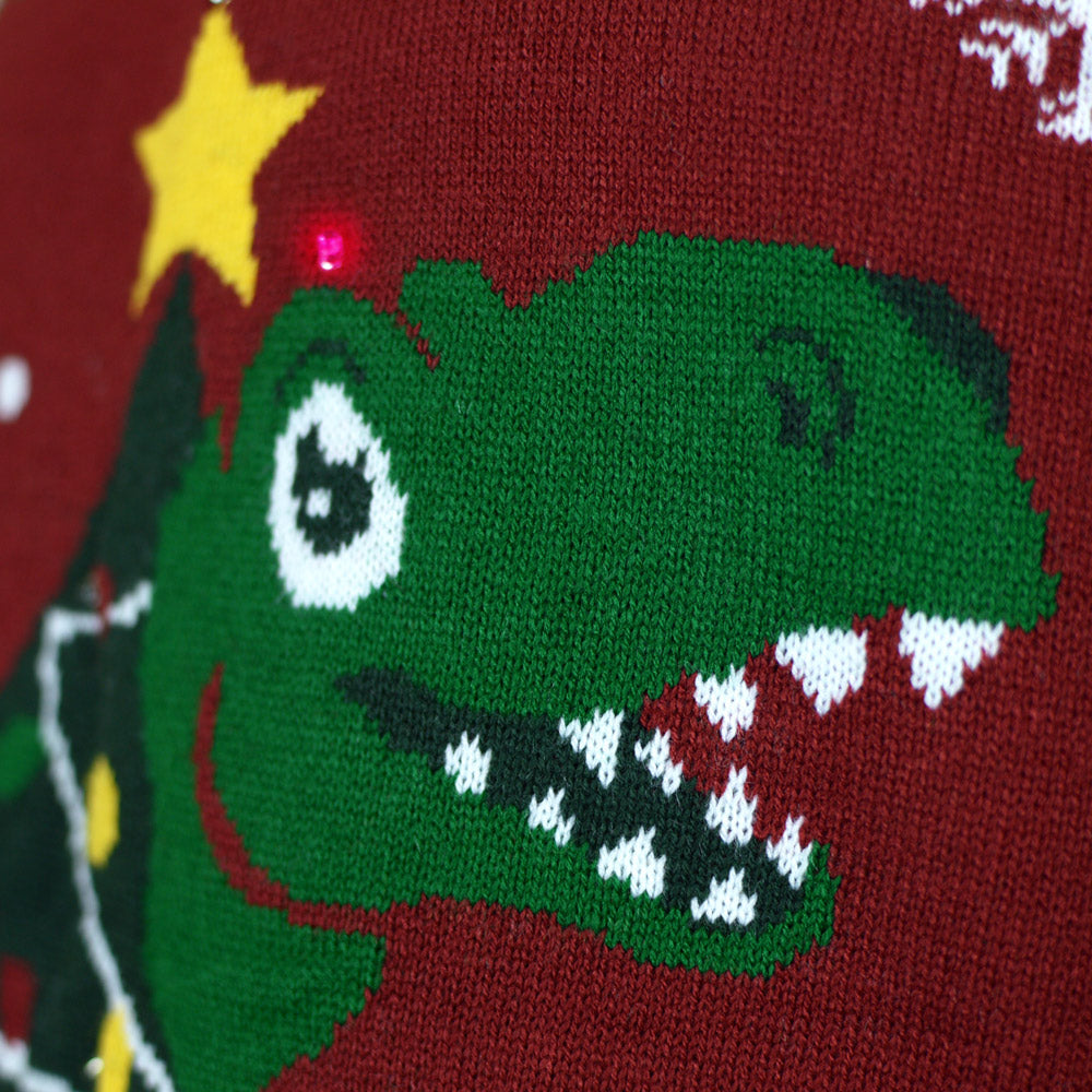 Suéter de Navidad Tree-Rex Luces LED para Mujer Christmas 
