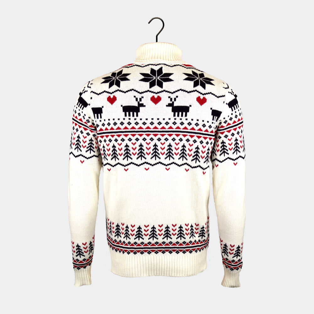 Suéter de Navidad Algodón Orgánico cuello alto Mujer Elegante Beige 
