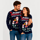 Suéter Navideño para Hombre Merry Christmas and Happy New Year Pareja
